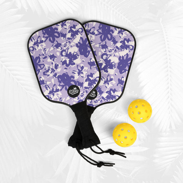 Pickleball Kit - Violet Painted Flowers