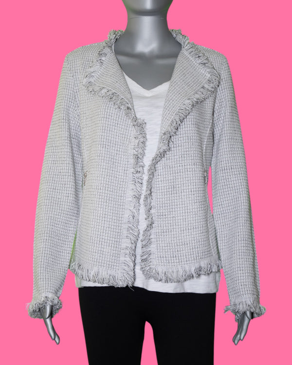 Lulu-B Cream Fringe Jacket [FJT7453 CRM]