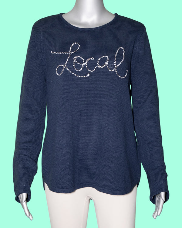 Lulu-B Navy Anchor Embroidered Sweater [KWBL5242 LOC]