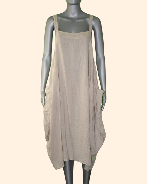 Liabella Linen Strap Dress with Pockets [7759]