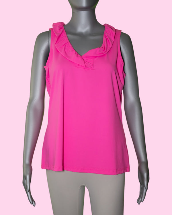 Lulu-B Ruffle V-Neck Tank [SPX0753S BHP]