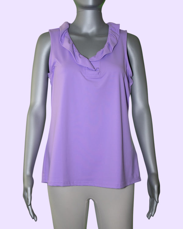 Lulu-B Ruffle V-Neck Tank [SPX0753S LLA]