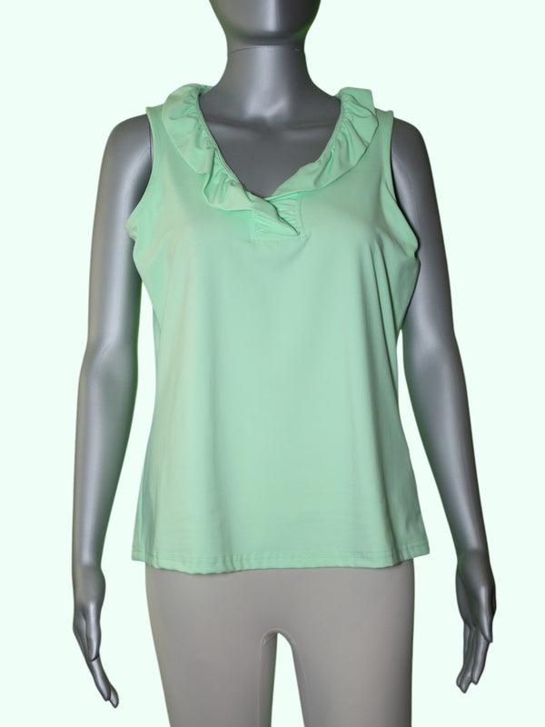 Lulu-B Ruffle V-Neck Tank [SPX0753S LMCL]