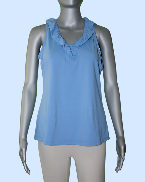 Lulu-B Ruffle V-Neck Tank [SPX0753S PRI]