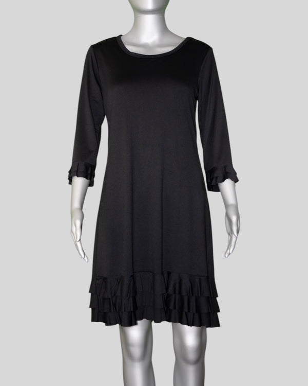 Lulu-B Sleeveless Ruffle Trim Dress [SPX4494S BLK]